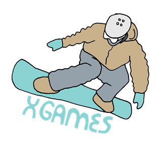 Sticks Action Snowboard Sticker
