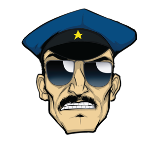 Axe Cop Face Sticker