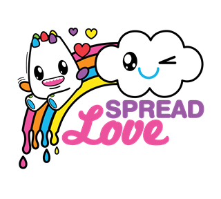 Friendlees Spread Love Rainbow Sticker
