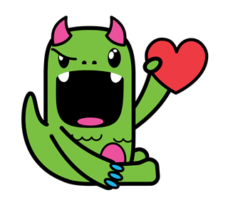 Luckees Tribe Monster Love Heart Sticker