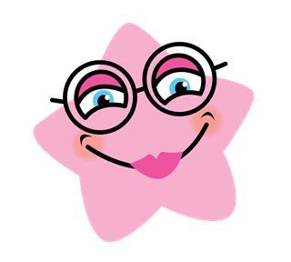 Girl Star with Glasses Sticker