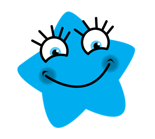 Blue Star Smile Sticker