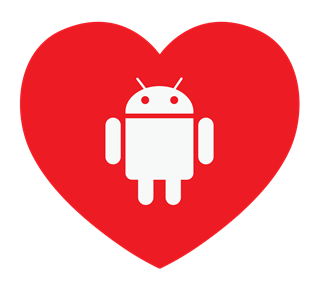 Android Love Heart Sticker
