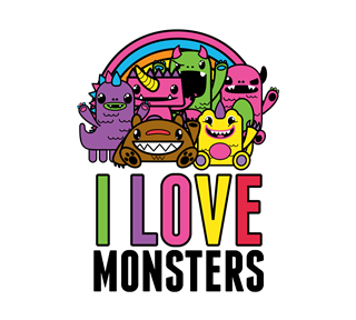 I Love Monsters Sticker