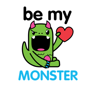 Be My Love Heart Monster Sticker