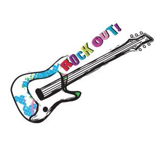 Rock Out Guitar Sticker