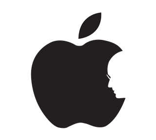 Steve Jobs Apple Silhouette Icon Black Sticker