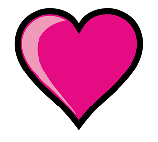 Glossy Pink Love Heart Sticker