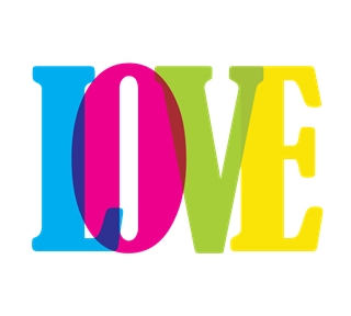 Multicolor Love Sticker