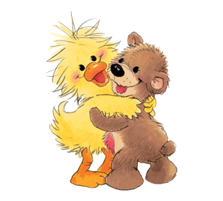 Boof Bear And Witzy Duck Hug Sticker