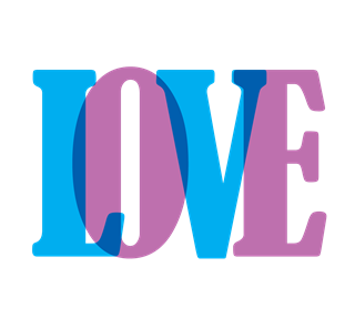 Love Two Toned Letters Sticker