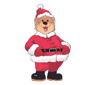 Santa Christmas Bear Sticker
