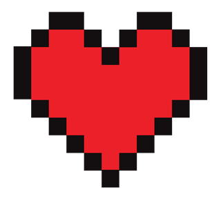 Minecraft Video Game Basic Pixel Heart Sticker