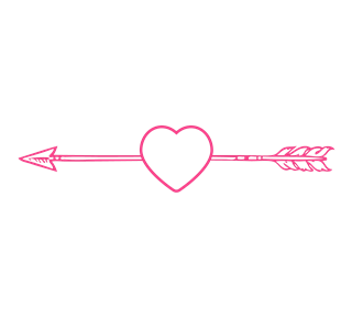 Love Heart Arrow Sketch Left Sticker