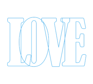 Love Outline Letters Sticker