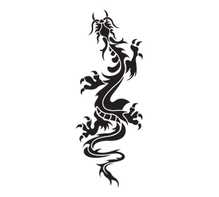Tribal Crawling Dragon Sticker