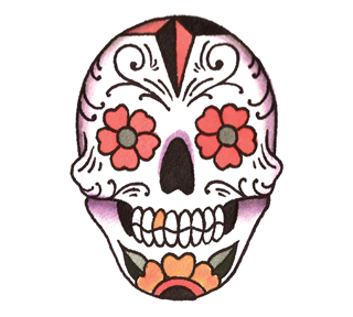 Sugar Skull Drawing Sticker