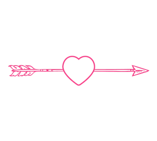 Love Heart Arrow Sketch Right Sticker