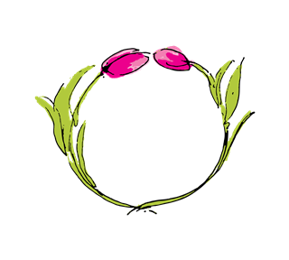 Tulip Flower Frame Sticker