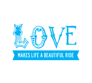 Love Makes a Beautiful Ride Banner Sticker