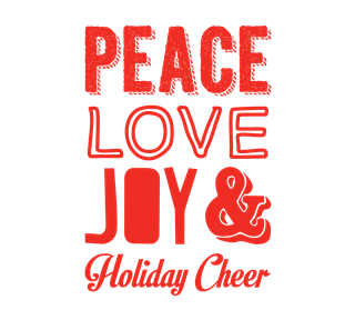 Peace Love Joy Christmas Wording Sticker