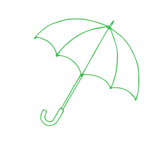 Umbrella Outline Sticker