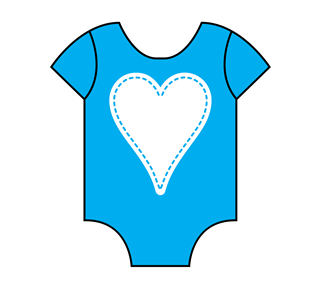 Blue Baby Heart Onesie Sticker