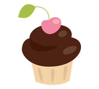 Chocolate Cherry Cupcake Sticker