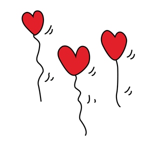 Love Heart Balloons Sticker