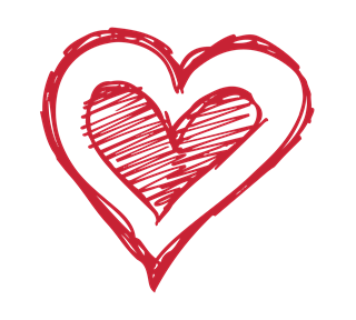 Heart Scribble Sticker