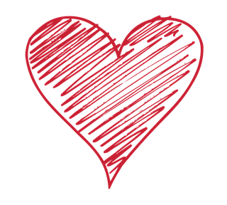 Heart Scribble Sticker