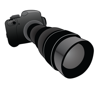 Zoom Lens Camera Sticker