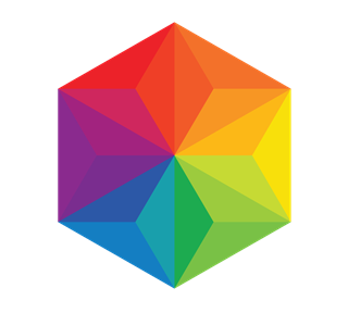 Rainbow Hexagon Colors Sticker