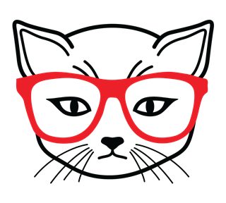 Hipster Cat Sticker