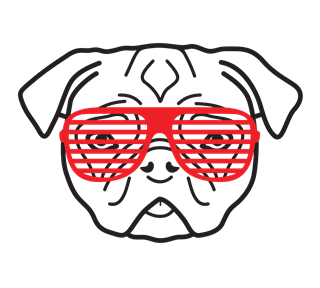 Hipster Dog Sticker