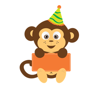 Birthday Monkey Sticker