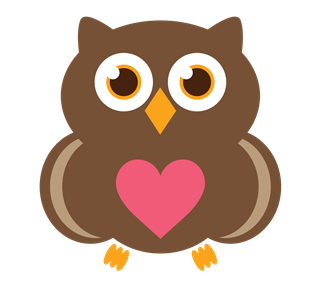 Owl Heart Sticker