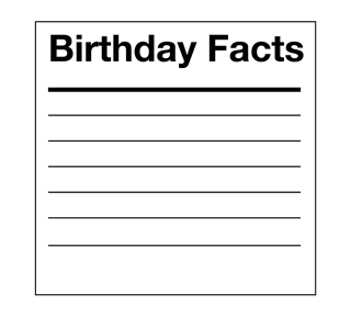 Birthday Facts - Blank Sticker