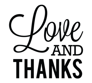 Love And Thanks Quote Script Sticker
