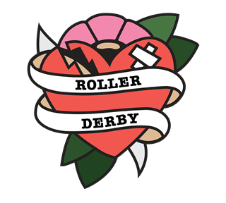Roller Derby Heart Sticker