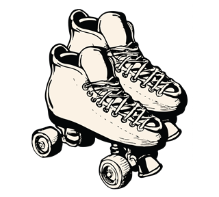 Retro Roller Skates Sticker