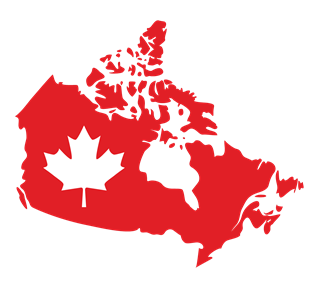 Canada map with Maple leaf Sticker