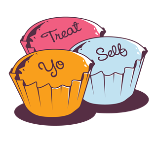 Treat Yo Self Cupcakes Sticker