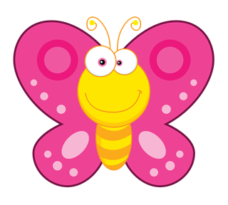 Cute Smiley Kids Butterfly Sticker