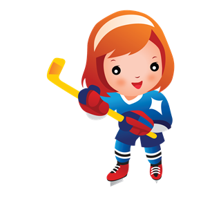 Hockey Player Girl Sticker