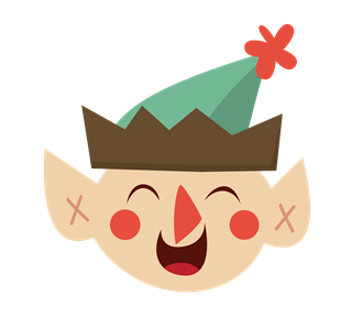 Smiling Christmas Elf Head Sticker