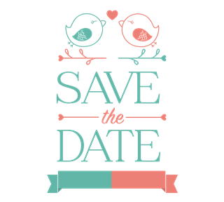 Save The Date Love Birds Sticker