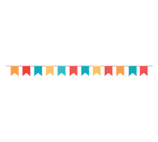 Rainbow Bunting Banner Sticker