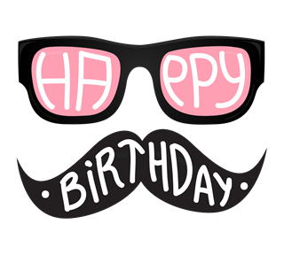 Hipster Birthday Sticker