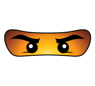 Ninja Brick Man Face Sticker